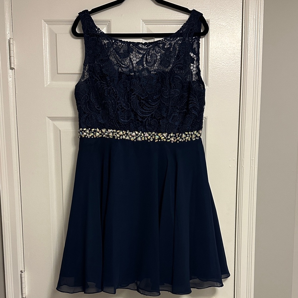 Dancing Queen Navy Blue Lace Dress – Princess Ready 👑💙